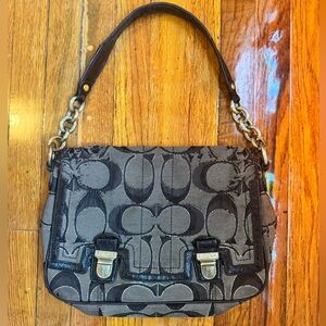 vintage black and gold Coach bag